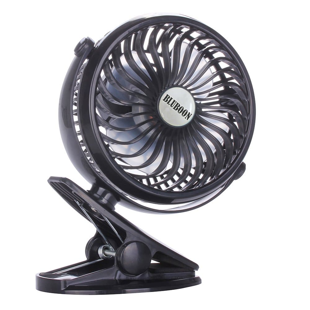 BLUBOON Clip on Fan Battery Operated Speed Adjustable Portable Mini Stroller Fan