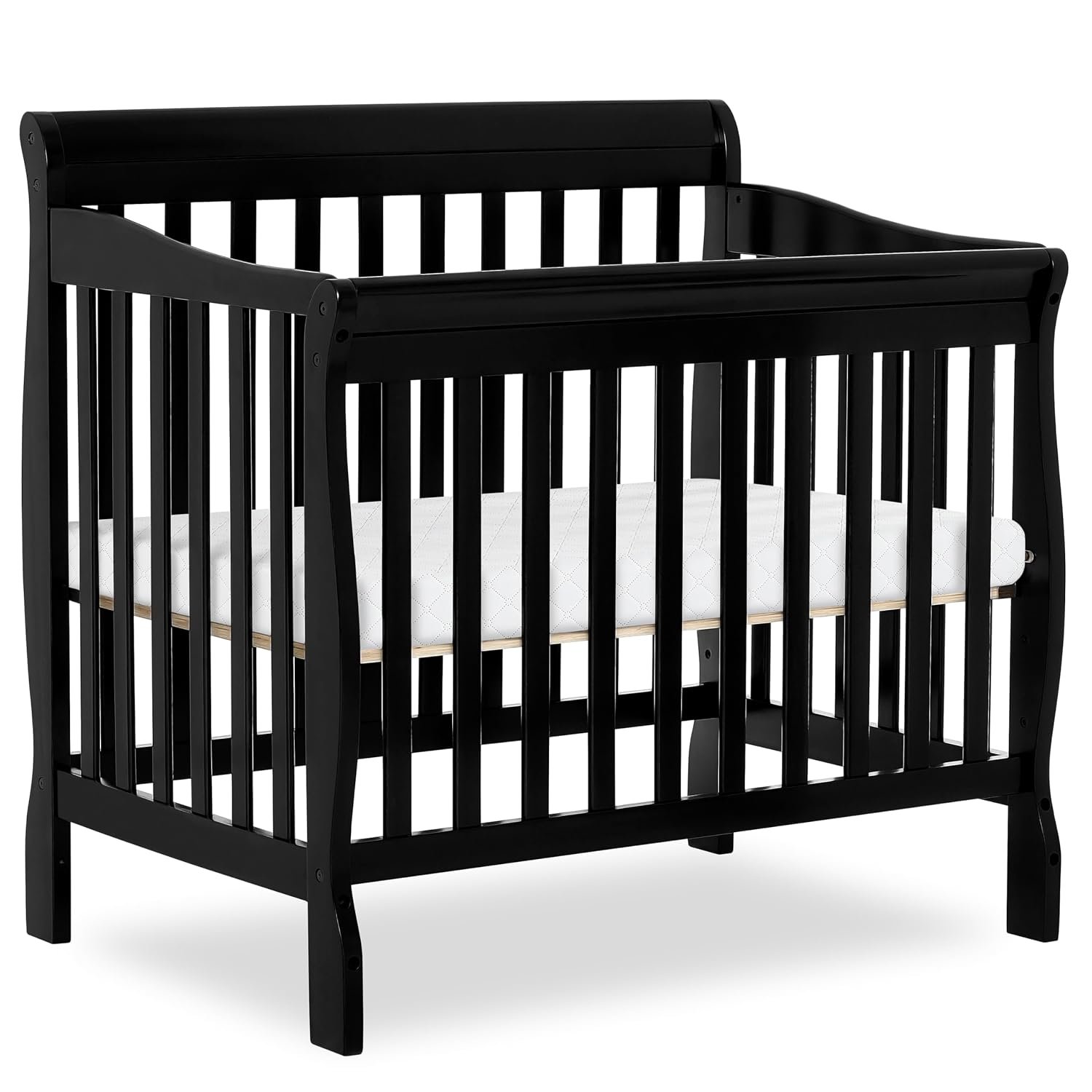 Dream On Me Aden 4-in-1 Convertible Mini Crib in Cherry